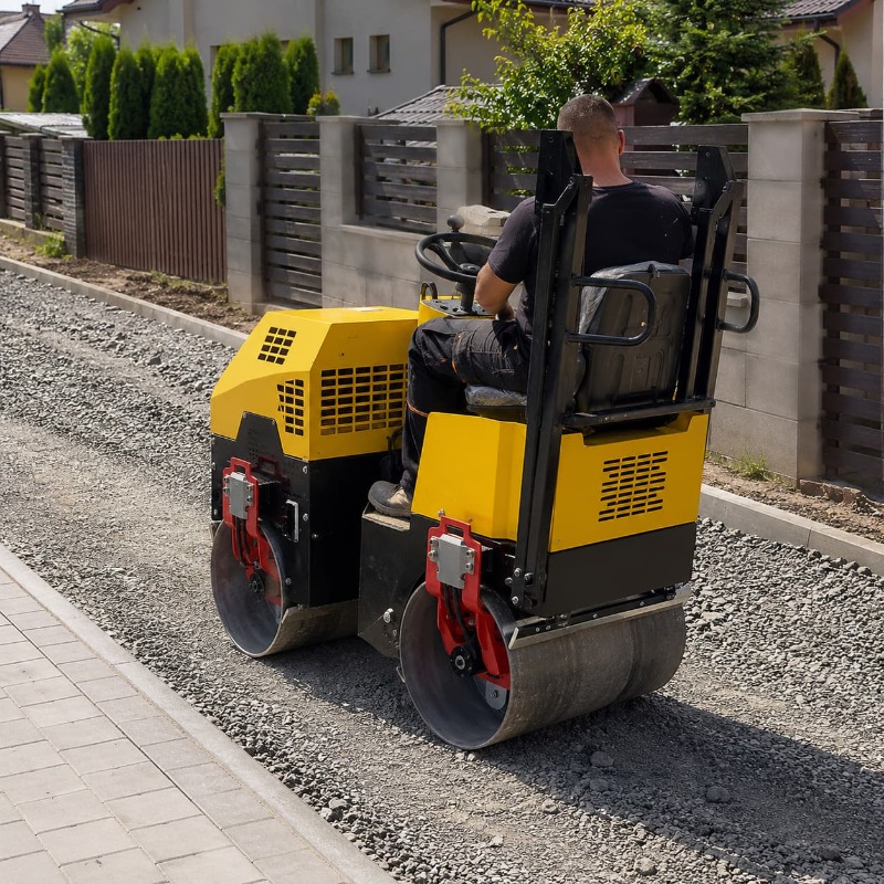 Heavy Equipment In Construction - Rodillo Compactador Vibratorio de Doble Tambor,