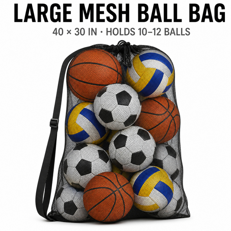 Heavy Equipment Management - Bolsa de malla resistente para pelotas,
